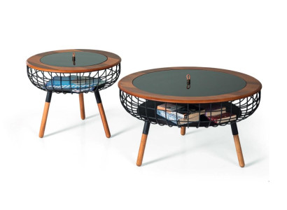 Luxury coffee table design coffee table living room table set 2x brown 2-piece.